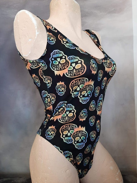 Custom Print Scoop front sleeveless bodysuit - XXS-3XL