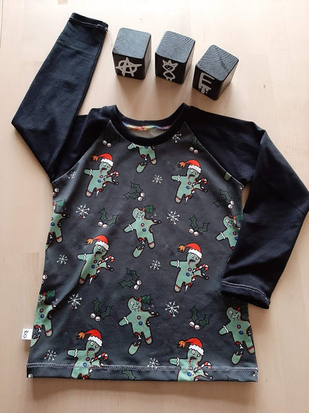 In Stock Kids Gingerdead Long Sleeve Raglan Tshirt 4-5y