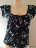 In Stock A8E Witch Way Dolman sleeve tee - M -- 296502946786