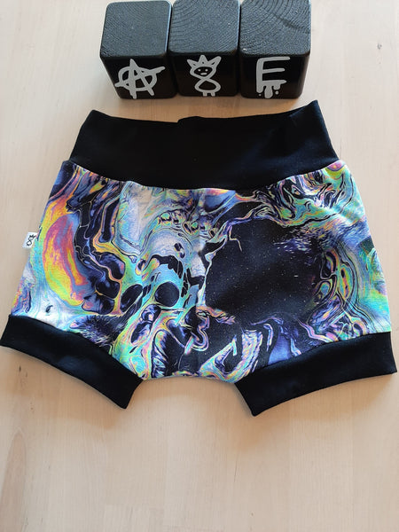 In Stock Oil Slick bummies/baby shorts A8E 18-24m