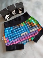 In Stock Periodic Table bummies/baby shorts 9-12m A8E
