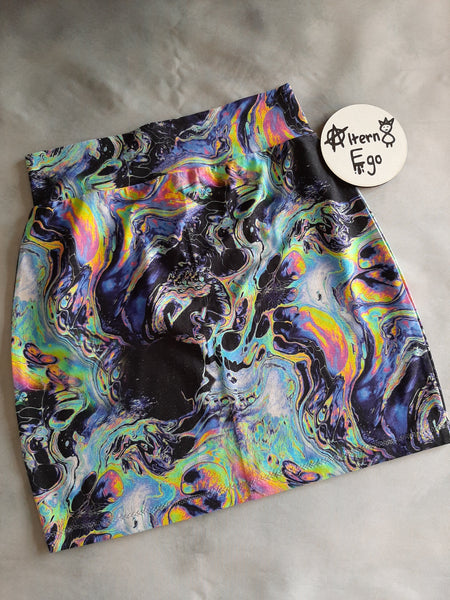 In Stock - A8E Oil Slick Short Skirt - M  -- 296500708724