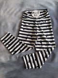 In Stock - Mono Drippy Stripe Cropped Leggings - size M -- 355792217307