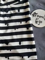 In Stock - Mono Drippy Stripe Cropped Leggings - size M -- 355792217307