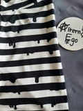 In Stock - Mono Drippy Stripe Cropped Leggings - size M -- 355792217307