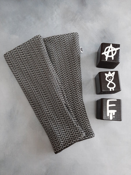 In Stock Fleece Lined Long Arm Warmers - Chainmail - Standard size -- 296570252937