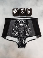 In Stock Skull n Mothbones High Waisted Retro Mesh Panelled Booty Shorts size S -- 355845016777
