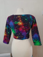In Stock Rainbow Galaxy Cropped 3/4 Sleeve Tshirt - S -- 296551169695