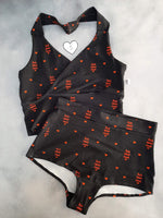 In Stock Sell Your Soul retro bralette/booty shorts set - S - Original sample