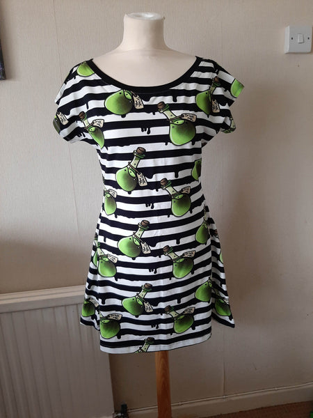 In Stock Drink Me Fit n Flare Dolman T-shirt Dress M -- 296562313739