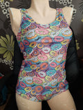 In Stock Donuts Longline & High Waist Tankini/Bikini Set - S