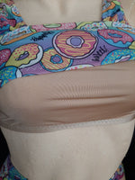 In Stock Donuts Longline & High Waist Tankini/Bikini Set - S