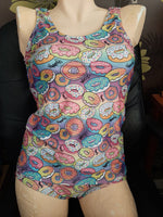 In Stock Donuts Longline & High Waist Tankini/Bikini Set - S