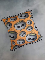 In Stock Orange Callie Cauldron Halloween Small PomPom Trim Cushion Covers