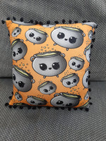 In Stock Orange Callie Cauldron Halloween Small PomPom Trim Cushion Covers