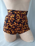 In Stock High Waist Lycra Hotpants - Flames - S -- 296562267569