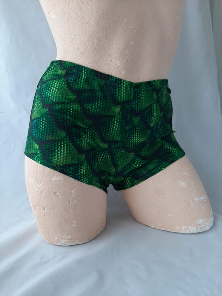 In Stock Lycra Hotpants - Green Dragon - S -- 296559684441