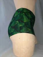 In Stock Lycra Hotpants - Green Dragon - S -- 296559684441