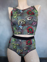 Custom Print reversible 4 way crop top XXS-3XL