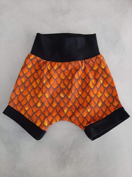In Stock Fire Dragonscale Baby Harem Shorties 6-9m