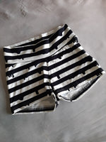 In Stock - Mono Drippy Stripe Sassy Shorts - M -- 296548267988