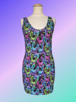 Custom Print Bodycon Tank/Vest Dress - multiple length choices XXS-3XL
