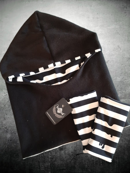 ❄OFFER❄ Custom Print Reversible Hooded Snood & Gloves Set -  Adult sizes