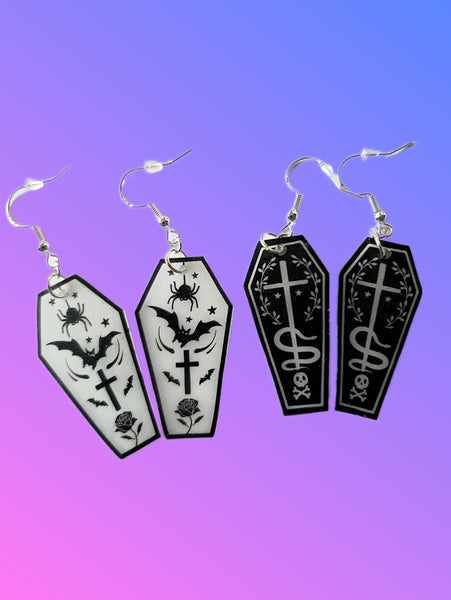 Decorative Coffin Earrings