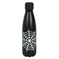 Black Metal Water Bottle - Spiderweb (Hot/Cold drinks)