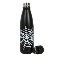 Black Metal Water Bottle - Spiderweb (Hot/Cold drinks)