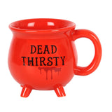 "Dead Thirsty" Red Cauldron Horror Themed Mug