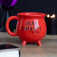 "Dead Thirsty" Red Cauldron Horror Themed Mug