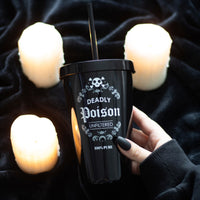 Deadly Poison Gothic Tumbler – 500ml Reusable Straw Cup for Cold Drinks