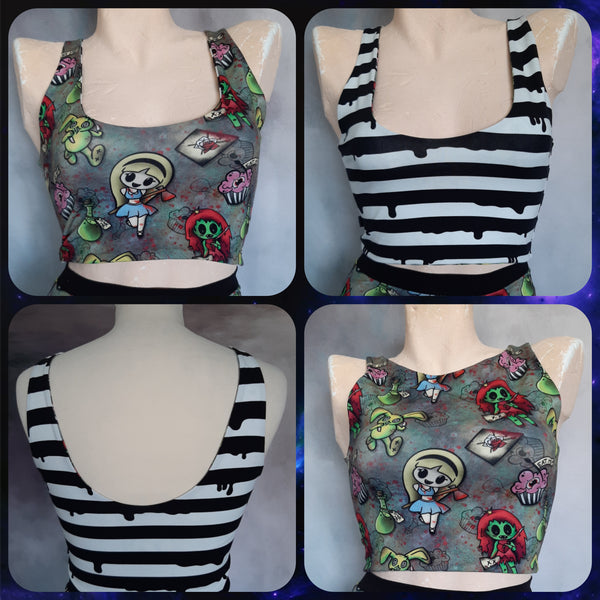 Custom Print reversible 4 way crop top XXS-3XL