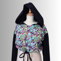 In Stock - Zombie Heads Cropped Bubble Hoodie - Size Small/S - #4330144113