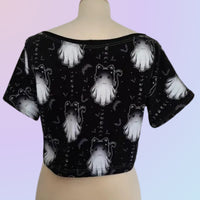 In Stock Cat Ghost Boxy Dolman Crop Tee - S - 1811920367