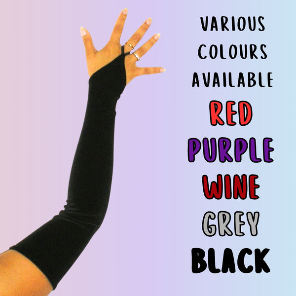 Custom Stretch Velvet Fingerless Gloves - S-2XL