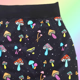 In Stock - Neon Mushrooms Print Mini Skirt - XS -- 4337036033