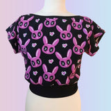 Custom Print Low Cross-Back Dolman Crop Top XXS-3XL