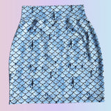 In Stock - Grunge Mermaid Print Mini Skirt - S -- 4481212745