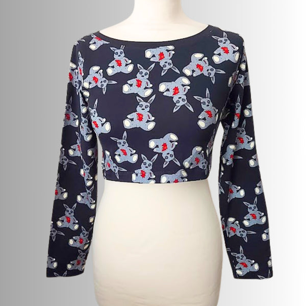 In Stock A8E Dead Bunnies Amelise Long Sleeve Crop top - size M -- 1757403326