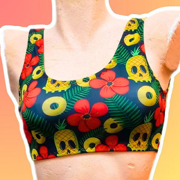 In Stock Tropiskull Classic Crop Bikini Top - XS -- 1759778254
