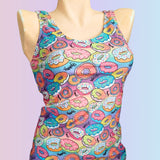 In Stock Donuts Longline & High Waist Tankini/Bikini Set - S -- 4337477701