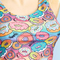 In Stock Donuts Longline & High Waist Tankini/Bikini Set - S -- 4337477701