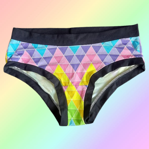 In Stock Pastel Rainbow Geometric Branwen Briefs - XL -- 4339394127