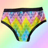 In Stock Pastel Rainbow Geometric Branwen Briefs - XL -- 4339394127