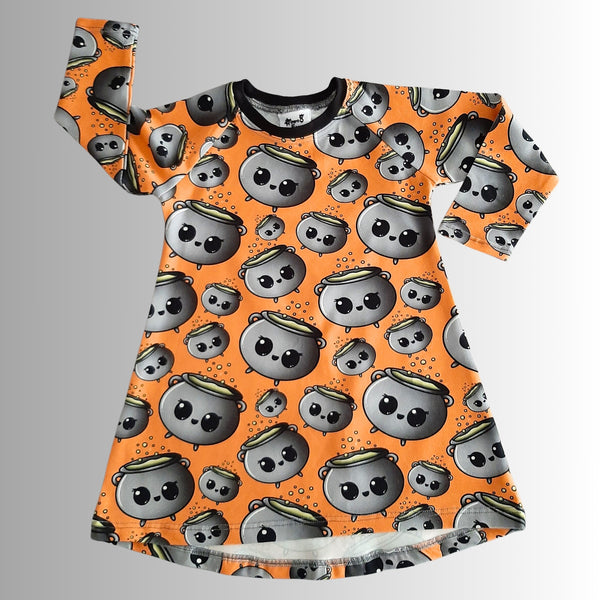 In Stock Callie Cauldron Long Sleeve Tshirt dress 1-2y A8E -- 4372525536