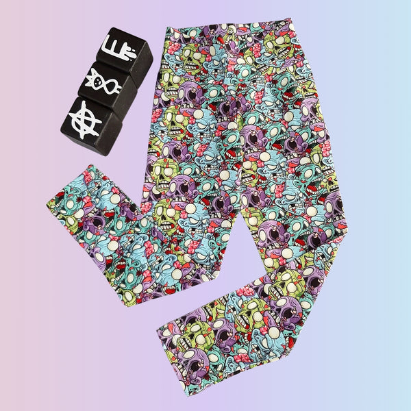 In Stock Zombie Heads leggings 4-5y A8E -- 1584284641