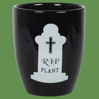"RIP Plant" Gothic Black Ceramic Planter