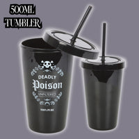 Deadly Poison Gothic Tumbler – 500ml Reusable Straw Cup for Cold Drinks